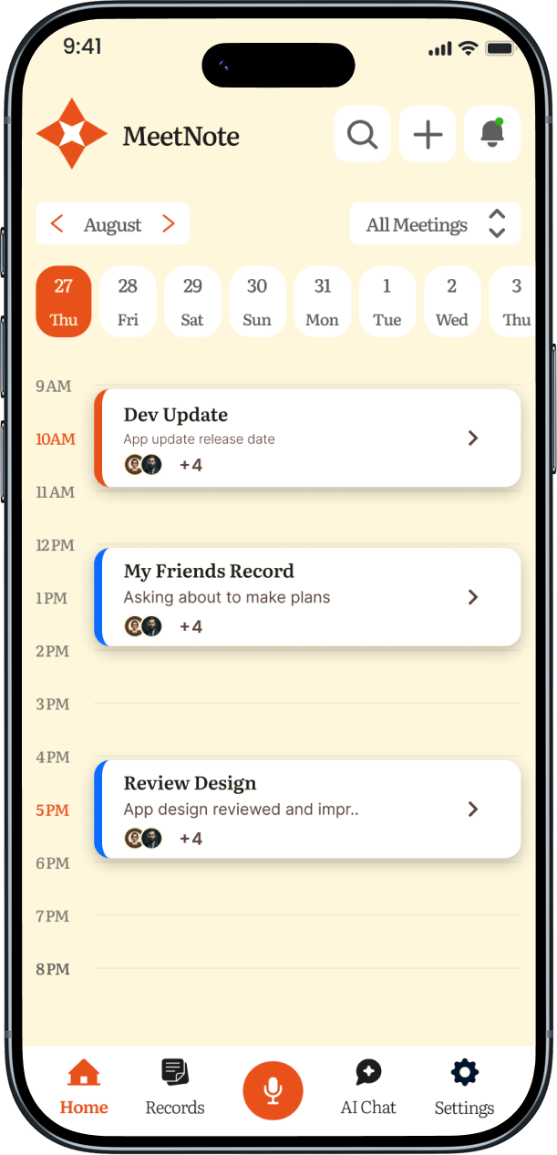 MeetNote app preview